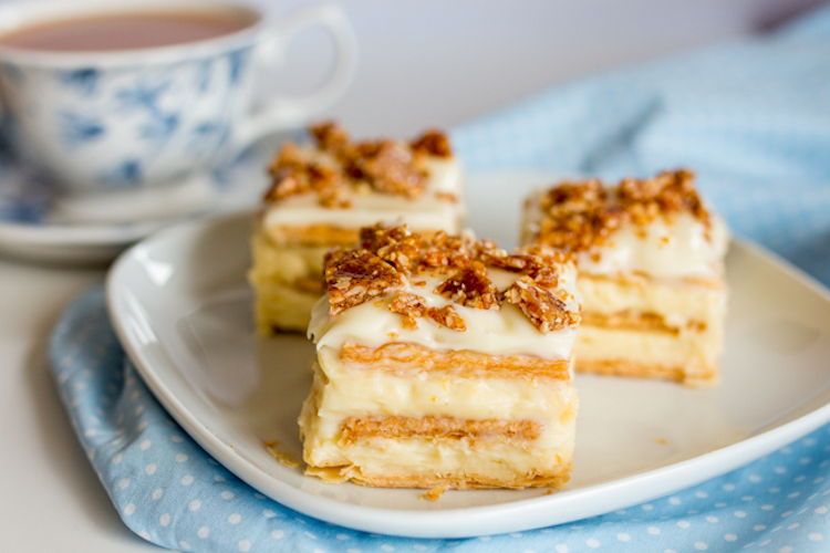 Vanilla Slice with Hazelnut Crunch (worth every single calorie)