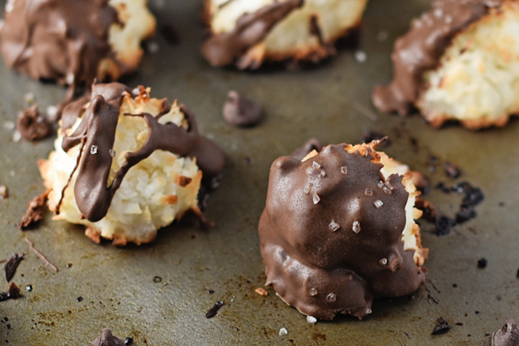 Dark Chocolate Sea Salt Coconut Macaroons