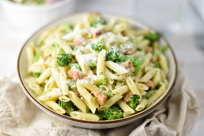 Parmesan Penne with Chicken Sausage and Broccoli
