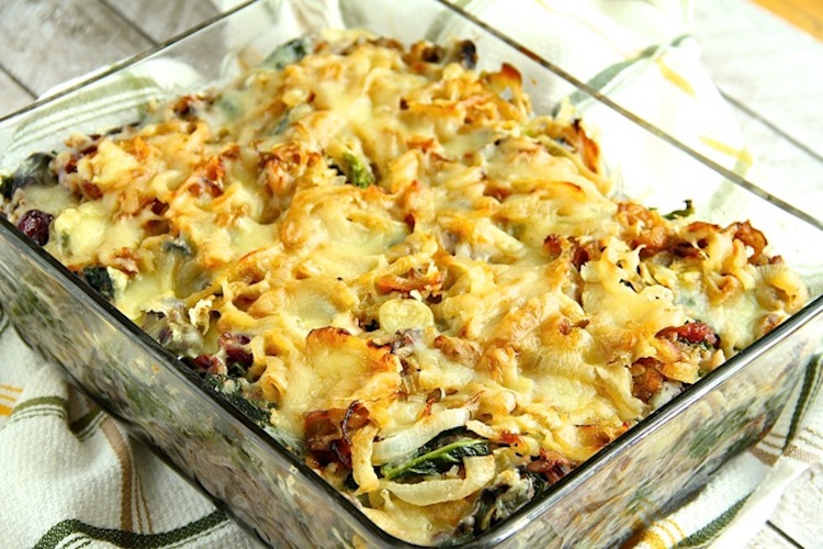 Spinach and Mushroom Wild Rice Casserole