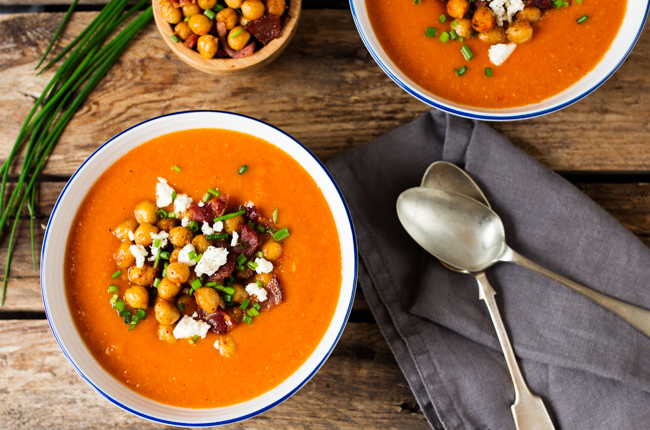 Spicy Lentil Soup with Chickpeas and Bacon