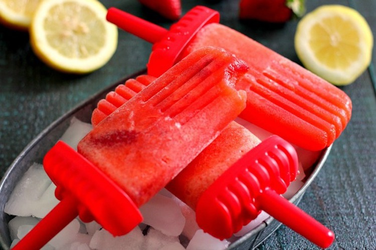 Strawberry Lemonade Popsicles