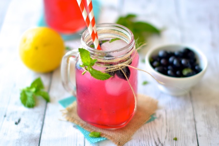 Sparkling Blueberry Mint Lemonade