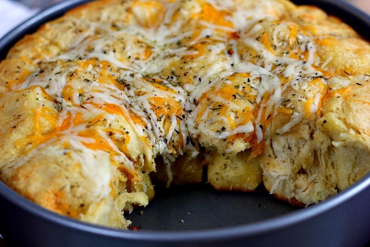 Three Cheese Garlic Pull Apart Bread