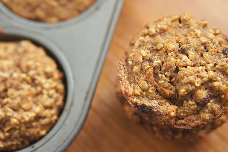 Carrot Raisin Oatmeal Muffins
