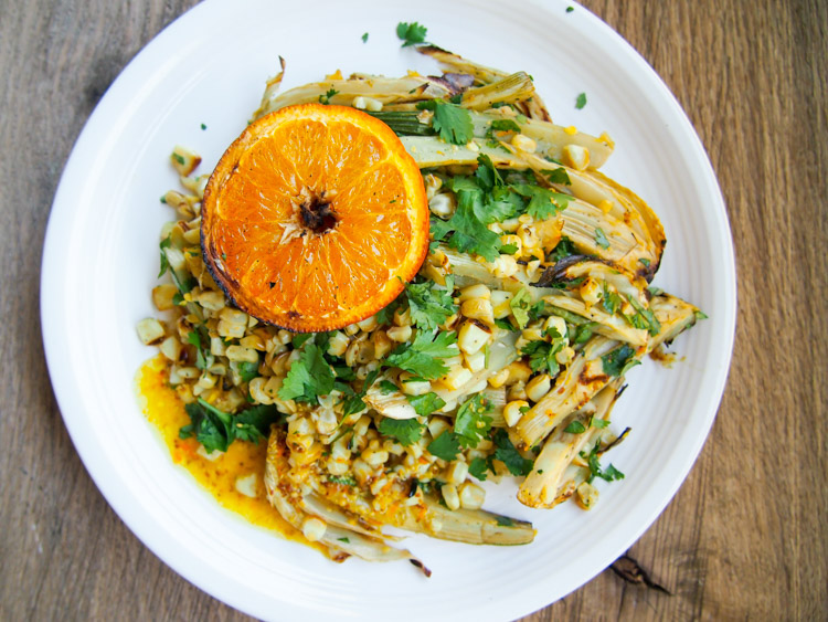 Grilled Corn, Fennel, and Orange Salad