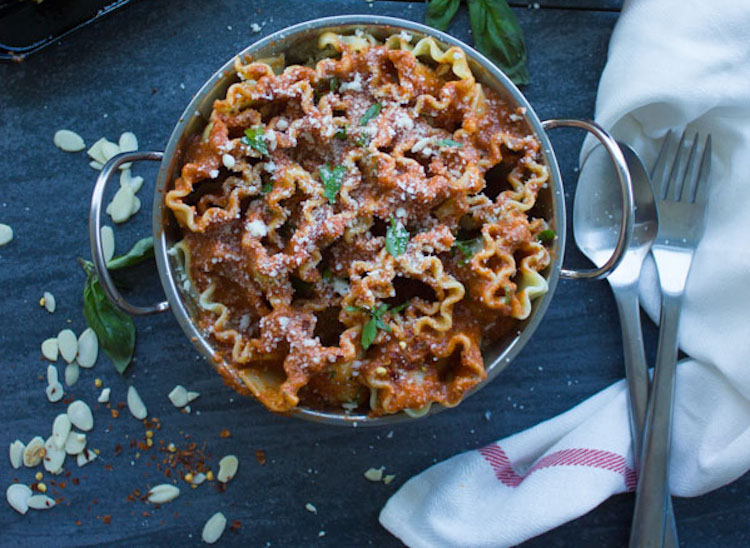 Romesco Sauce Chicken Pasta Dinner